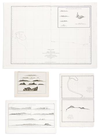 (HAWAII.) Group of 8 eighteenth-century engraved maps and coastal elevation charts.